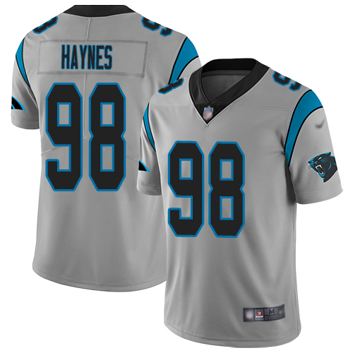 Carolina Panthers Limited Silver Youth Marquis Haynes Jersey NFL Football #98 Inverted Legend